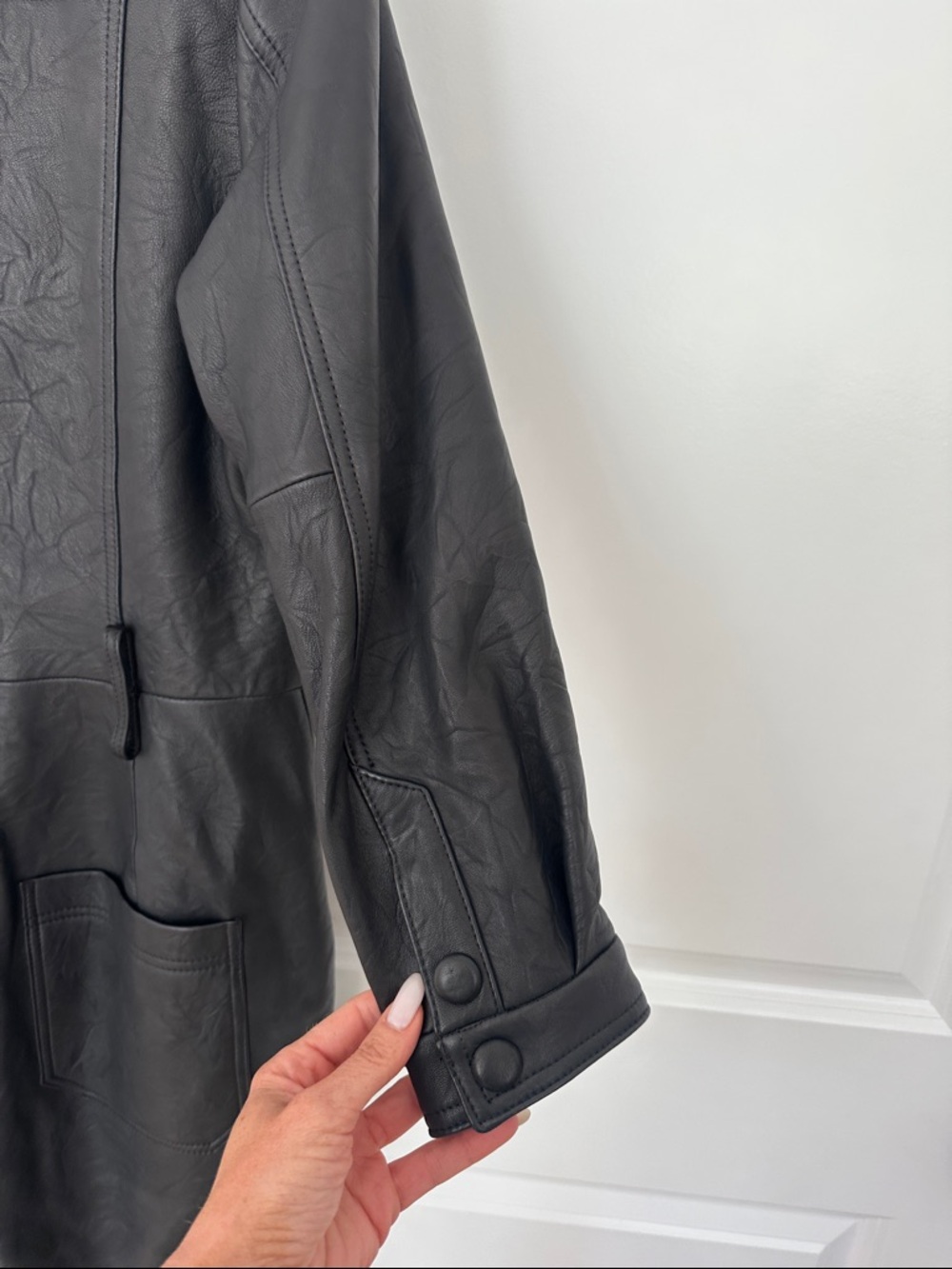 Veronica Beard Black Leather Jumpsuit - Picture 11 of 11